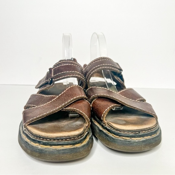 VTG Y2K Dr. Martens Chunky Fisherman Sandals Brown Leather Size 10 MadeinEngland - Picture 3 of 7